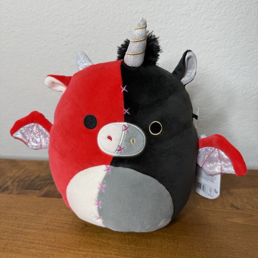 NEW Squishmallows Baidolita 8" Plush Unicorn Dragon Hybrid Red Black